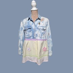 Denim Baby Doll Women's Top Size Small To Medium